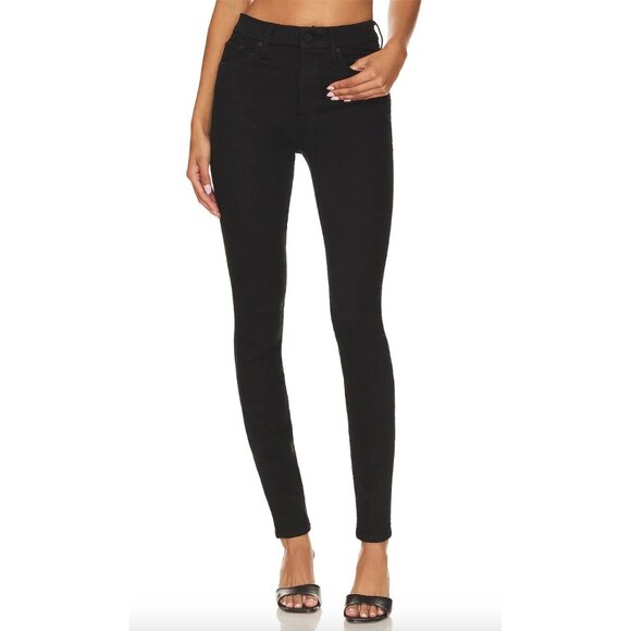 MOTHER Women's Jet Black Skinny Jeans - Picture 1 of 4